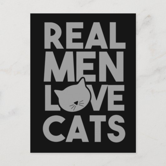 Real Men Liebe Katzen Postkarte (Vorderseite)