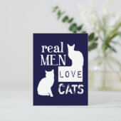 Real Men Liebe Katzen Postkarte (Stehend Vorderseite)