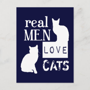 Real Men Liebe Katzen Postkarte