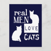 Real Men Liebe Katzen Postkarte (Vorderseite)