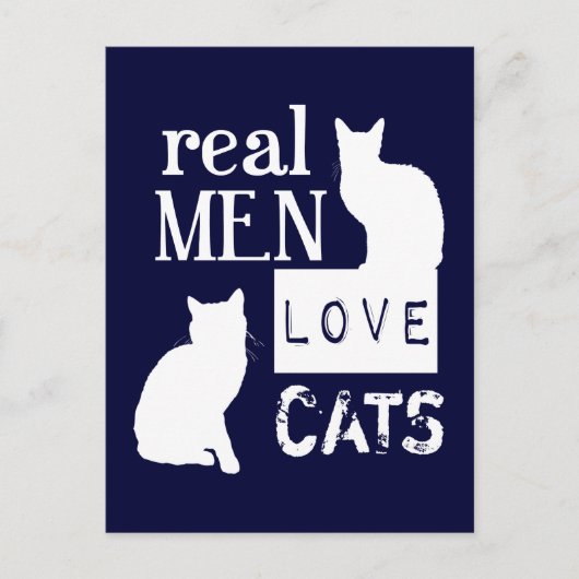 Real Men Liebe Katzen Postkarte (Vorderseite)