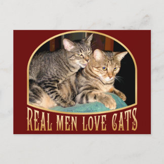 Real Men Liebe Katzen Postkarte