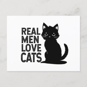 Real Men Liebe Katzen Postkarte
