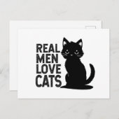 Real Men Liebe Katzen Postkarte (Vorne/Hinten)