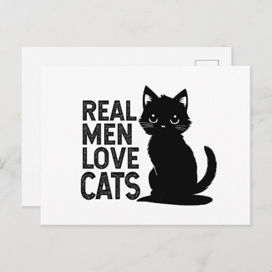 Real Men Liebe Katzen Postkarte (Vorne/Hinten)