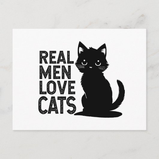 Real Men Liebe Katzen Postkarte (Vorderseite)