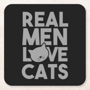 Real Men Liebe Katzen Rechteckiger Pappuntersetzer