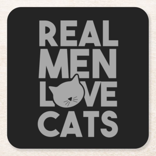 Real Men Liebe Katzen Rechteckiger Pappuntersetzer (Vorderseite)
