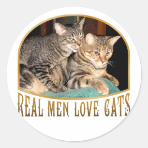 Real Men Liebe Katzen Runder Aufkleber