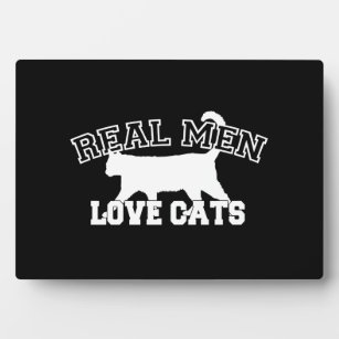 Real Men Liebe Katzen Silhouette Fotoplatte