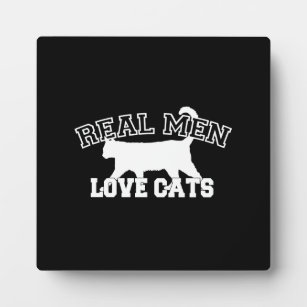 Real Men Liebe Katzen Silhouette Fotoplatte