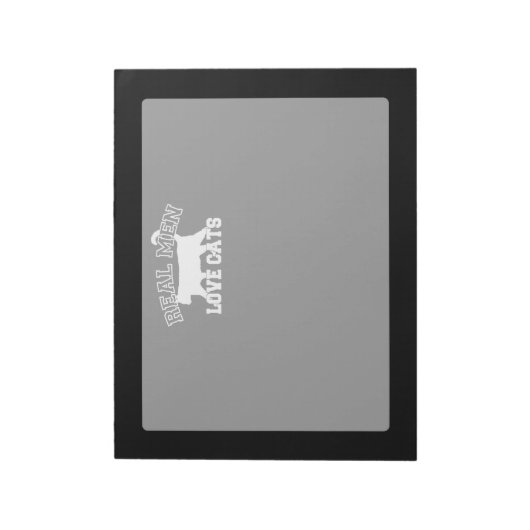 Real Men Liebe Katzen Silhouette Notizblock (Rotiert)