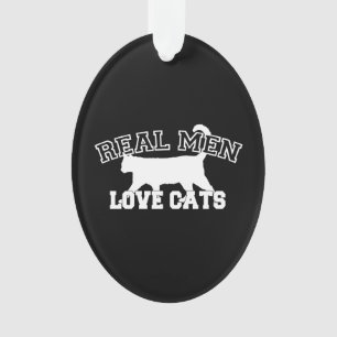 Real Men Liebe Katzen Silhouette Ornament