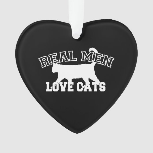 Real Men Liebe Katzen Silhouette Ornament (Vorderseite)