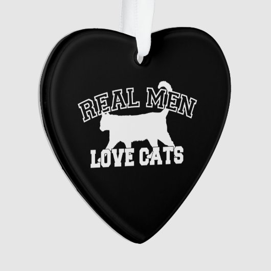 Real Men Liebe Katzen Silhouette Ornament (Vorderseite)
