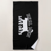 Real Men Liebe Katzen Silhouette Strandtuch (Vorderseite)