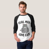 REAL MEN LIEBE KATZEN T-SHIRTS T - SHIRT (Vorne ganz)