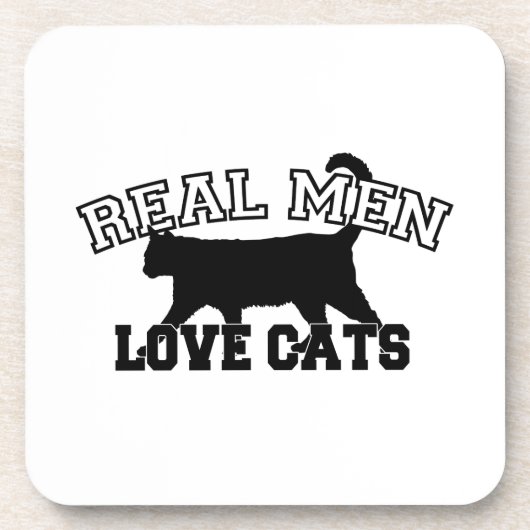 Real Men Liebe Katzen Untersetzer (Vorderseite)