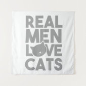 Real Men Liebe Katzen Wandteppich (Vorderseite (Horizontal))