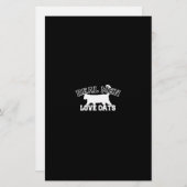 Real Men Liebe Katzen Weiße Silhouette Briefpapier (Vorne/Hinten)