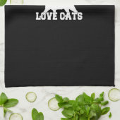 Real Men Liebe Katzen Weiße Silhouette Geschirrtuch (Gefaltet)