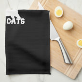 Real Men Liebe Katzen Weiße Silhouette Geschirrtuch (Viertel Falte)