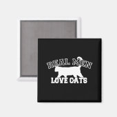Real Men Liebe Katzen Weiße Silhouette Magnet (Vorderseite/Rückseite)