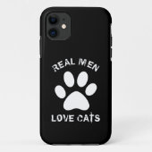 Real Men-Liebe Katzenbenutzerdefinierter Text Pers Case-Mate iPhone Hülle (Rückseite)