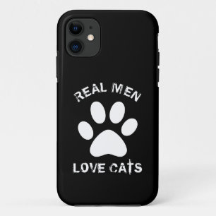 Real Men-Liebe Katzenbenutzerdefinierter Text Pers Case-Mate iPhone Hülle