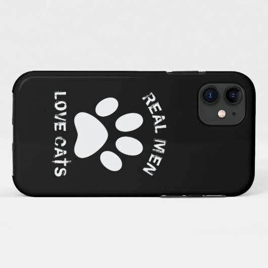 Real Men-Liebe Katzenbenutzerdefinierter Text Pers Case-Mate iPhone Hülle (Rückseite (Horizontal))