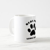 Real Men-Liebe Katzenbenutzerdefinierter Text Pers Kaffeetasse (Vorderseite Links)