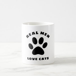 Real Men-Liebe Katzenbenutzerdefinierter Text Pers Kaffeetasse