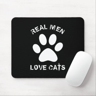 Real Men-Liebe Katzenbenutzerdefinierter Text Pers Mousepad
