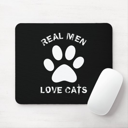 Real Men-Liebe Katzenbenutzerdefinierter Text Pers Mousepad (Mit Mouse)