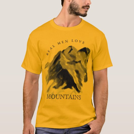 Real Men Lieben Rocky Mountains Gold T-Shirt (Vorderseite)
