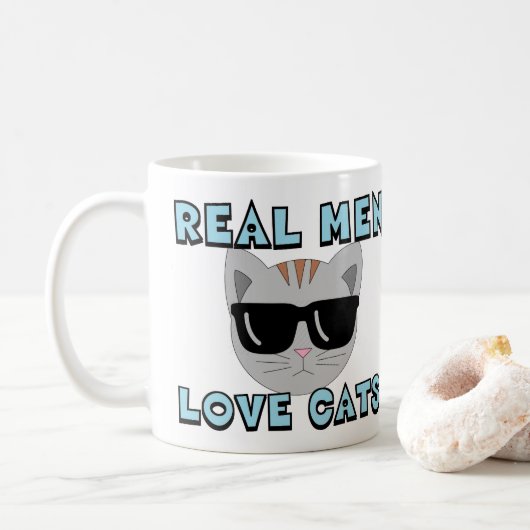 REAL MEN LOVE CATS KAFFEETASSE (Mit Donut)