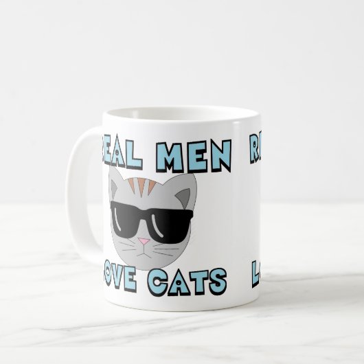 REAL MEN LOVE CATS KAFFEETASSE (Vorderseite Links)