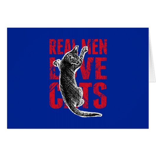 Real Men Love Cats on Blue (Vorderseite (Horizontal))
