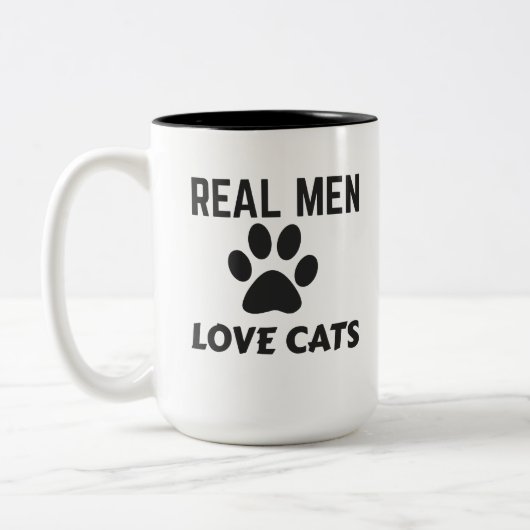 REAL MEN LOVE CATS ZWEIFARBIGE TASSE (Links)