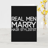 Real Men Marry Hair Stylists Funny Hairdresser Bab Karte (Gelbe Blume)