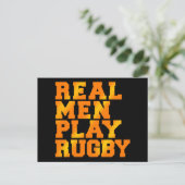 Real Men Play Rugby Postkarte (Stehend Vorderseite)
