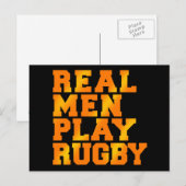 Real Men Play Rugby Postkarte (Vorne/Hinten)