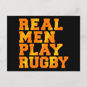 Real Men Play Rugby Postkarte