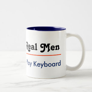 Real Men Play-Tastatur Zweifarbige Tasse