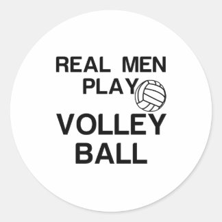 REAL MEN PLAY VOLLEYBALL RUNDER AUFKLEBER