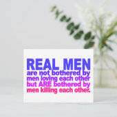 Real Men Postcard Postkarte (Stehend Vorderseite)