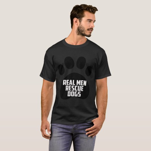 REAL MEN RESCUE HUNDE Männer Tshirt (Vorne ganz)