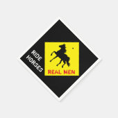 Real Men Ride Pferde & Black Horse Party / Rodeo Serviette (Ecke)