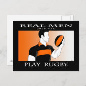 Real Men: Rugby Postkarte (Vorne/Hinten)