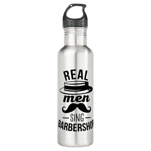 Real Men Sing Barbershop Edelstahlflasche (Vorderseite)